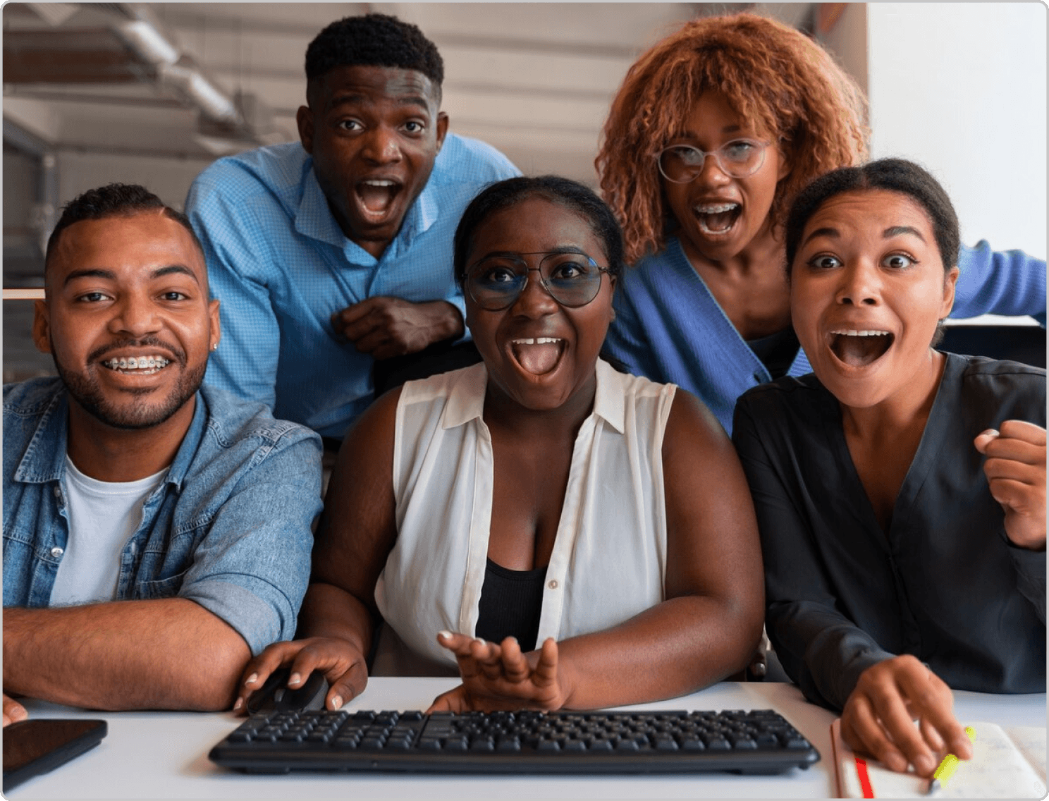 group of people smiling